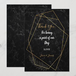 Invitación Faux Marble Geometric gracias