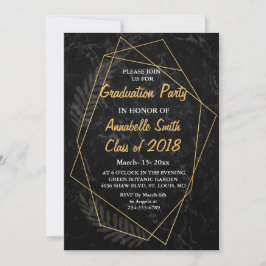 Invitación Faux Marble Geometric Graduation Party