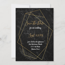 Invitación Faux Marble Geometric guardar la fecha
