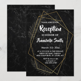 Invitación Faux Marble Geometric Reception