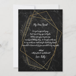 Invitación Faux Marble Geometric será mi dama de honor