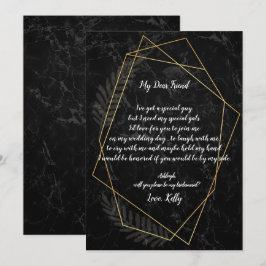 Invitación Faux Marble Geometric será mi dama de honor