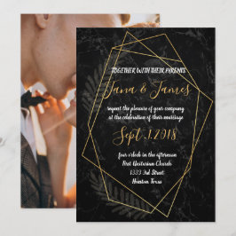 Invitación Faux Marble Geométrico