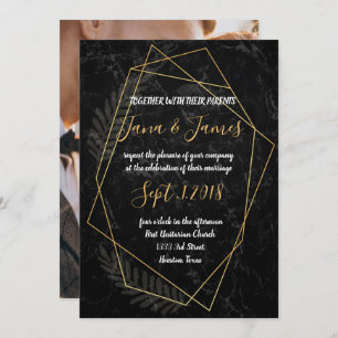 Invitación Faux Marble Geométrico