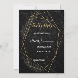 Invitación Faux Marble Geométrico RSVP