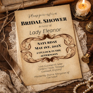 Invitación Faux Parchment Bridal Shower