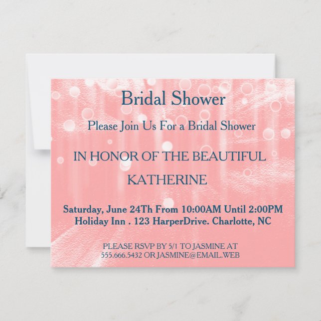 Invitación Faux Pink Glittering Fab Confetti Sparkles Dots (Anverso)