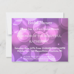 Invitación Faux Purple Glittering Fab Confetti Sparkles Dots