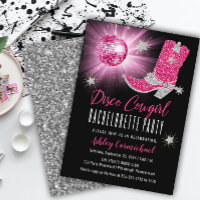 Faux Purpurina Pink Disco Cowgirl Bachelorette