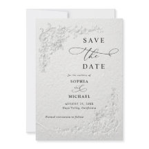 Faux Relieve Floral Boda Save the Date I