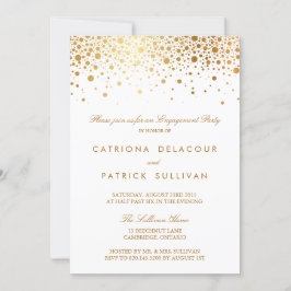 Invitación Faux Relieve metalizado dorado Elegant Engagement