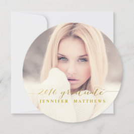 Invitación Faux Relieve metalizado dorado Script 2016 Partido