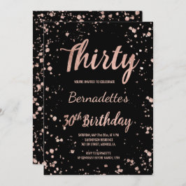 Invitación Faux rosa confetti splatters 30 cumpleaños