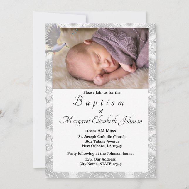 Invitación Faux Satin Holy Spirit (Anverso)