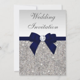 Invitación Faux Silver secuestra al Boda de la Marina Diamond