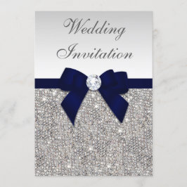 Invitación Faux Silver secuestra al Boda de la Marina Diamond
