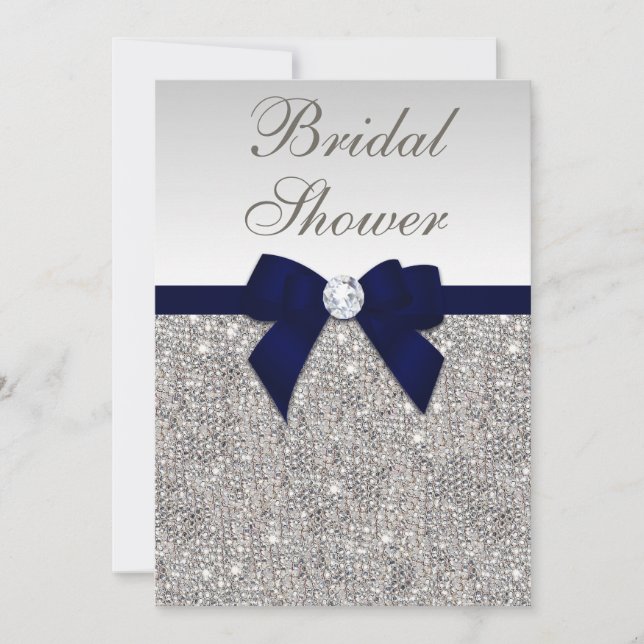 Invitación Faux Silver secuestra ducha de novias de barro de  (Anverso)