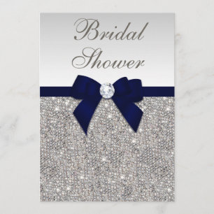 Invitación Faux Silver secuestra ducha de novias de barro de 