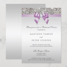 Faux Silver Sequines Lilac Bow Ensayo Cena