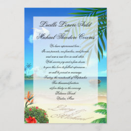 Invitación "Faux Vellum" a la boda de la playa exó