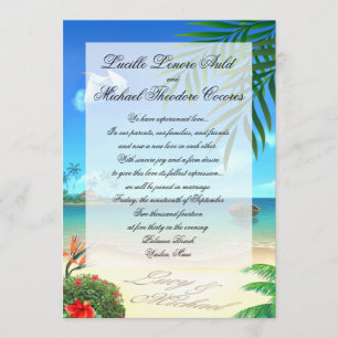 Invitación "Faux Vellum" a la boda de la playa exó