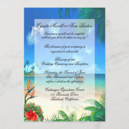 Invitación "Faux Vellum" a la boda de la playa exó