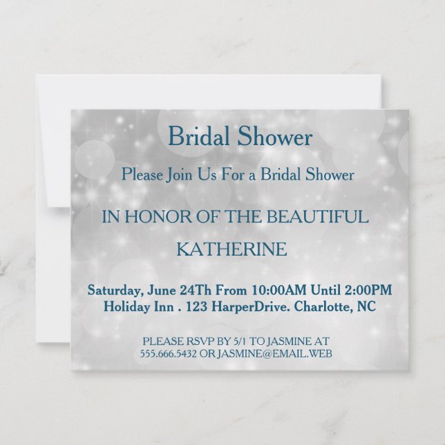 Invitación Faux White Glittering Fab Confetti Sparkles Dots (Anverso)