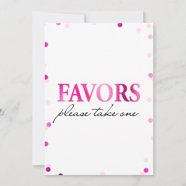Invitación Favorece el Rótulo Bridal Shower | Pink Magenta Co (Anverso)