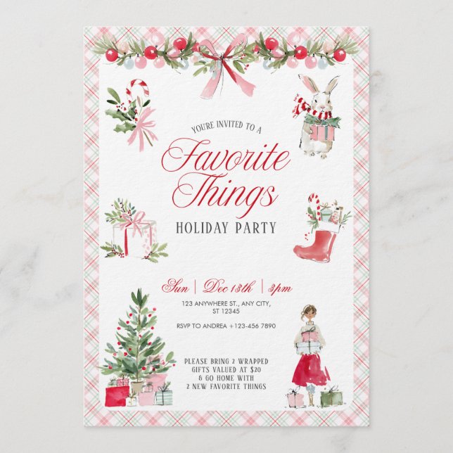 Invitación Favorite Things Festive Party Invitation (Anverso)