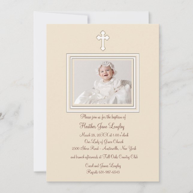 Invitación Fawn Photo Religious Invitation (Anverso)