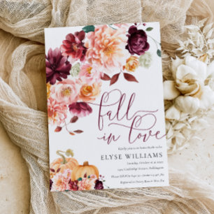Invitación Faye Burgundy Cae Enamorada Ducha Bridal Otoño