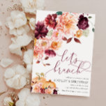 Invitación Faye Burgundy Floral Otoño Brunch<br><div class="desc">Esta invitación presenta un diseño floral de Borgoña de otoño. El encabezado del guión es una imagen que no se puede editar. El resto del texto es totalmente editable. Para una personalización más avanzada de este diseño,  simplemente seleccione el botón "Personalizar" de arriba.</div>