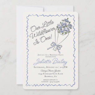 Invitación FBirthday de Blue Flower Market Farm