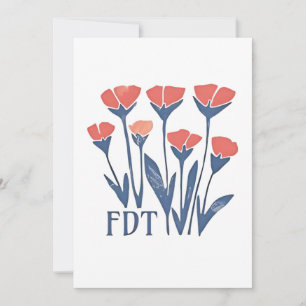 Invitación FDT Floral floral flor sutilmente femenina Boho an