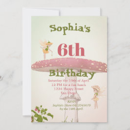 Invitación Fe Chicas Age Cute Green Birday