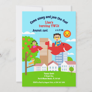 Invitación Fe de bebé con papá en fiesta de cumpleaños