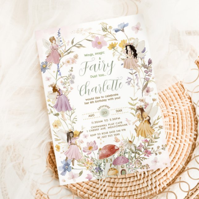 Invitación Fe Flores de flores silvestres cumpleaños (Subido por el creador)