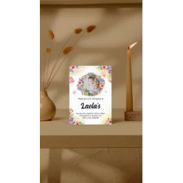 Invitación Fe fluctuante: foto moderna del bautismo de maripo