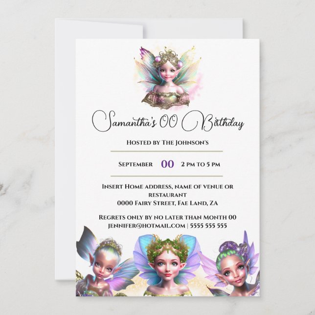 Invitación Fe mágicas chicas irrisorias blanco (Anverso)