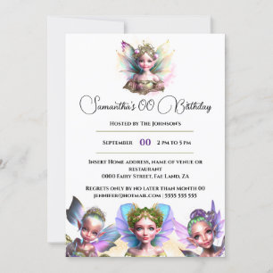 Invitación Fe mágicas chicas irrisorias blanco