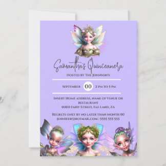 Invitación Fe mágicas chicas irrisorias púrpura