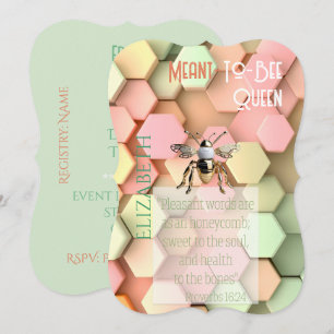 Invitación Fe Moderna Melocotón Rosa Amarillo Verde Colmena O