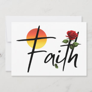 Invitación Fe Tipografía Negra Con Rosa