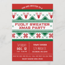 Invitación fea de la fiesta de Navidad