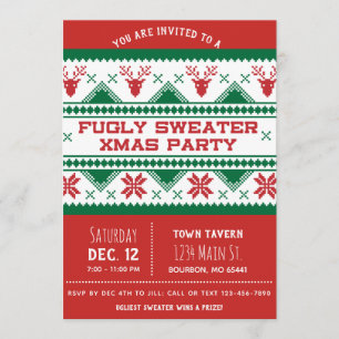 Invitación fea de la fiesta de Navidad