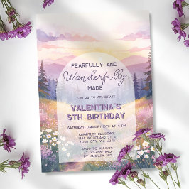 Invitación Fearfully and Wonderfully Made Girl Bible Birthday