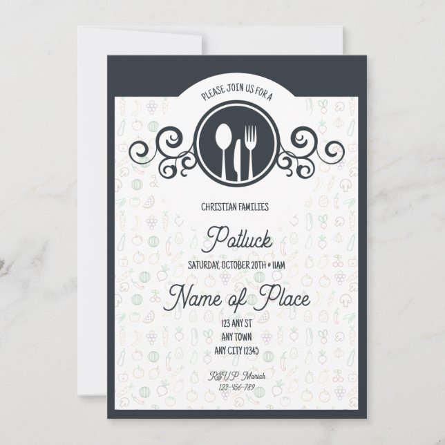 Invitación Feast of Faith Family Potluck Invitation (Anverso)