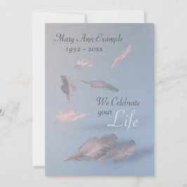 Invitación Feathers - Celebración personalizada de funerales 