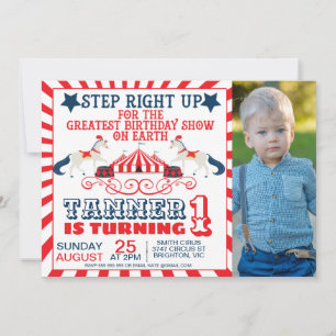 Invitación Febrero de 2014: Navy Blue Red Circus Ticket
