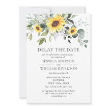 Fecha boda Aplazamiento Eucalyptus Sunflowers